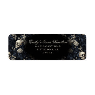 Dark Gothic Floral Skull Moody Rücksendeadresse