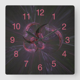 Dark Gothic Fraktal Art Quadratische Wanduhr
