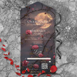 Dark Gothic Full Moon & Blood Rote Rosen QR Code All In One Einladung<br><div class="desc">ERHÄLTLICH MIT QR CODE ODER MIT ODER OHNE AUSWAHLOPTIONEN. Treten Sie ein in das zauberhafte Reich unserer gotischen, launenhaften Hochzeitseinladung, wo die Liebe in einem zauberhaften Fest auf glamouröse Geheimnisse trifft. Vor dem Hintergrund eines bezaubernden Vollmond-Himmels Set diese Einladung einen geheimnisvollen und dunklen Ton für Ihren besonderen Tag. Im Hintergrund...</div>