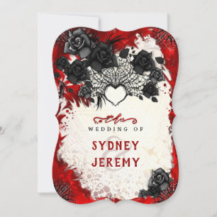 Dark Gothic Halloween Heart Wed Bracket Einladung