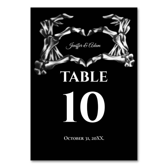 Dark Gothic Halloween Wedding Table number Tischnummer (Vorderseite)
