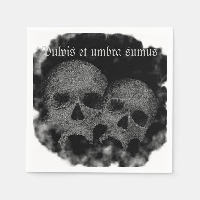 Dark Gothic Happy Halloween Skull Grafik Serviette (Vorderseite)