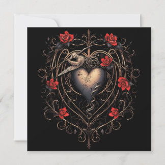 Dark Gothic Heart Valentinstag Feiertagskarte
