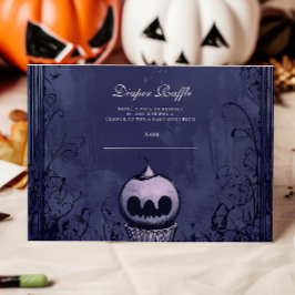 Dark Gothic Lila Halloween Diapper Raffle Begleitkarte