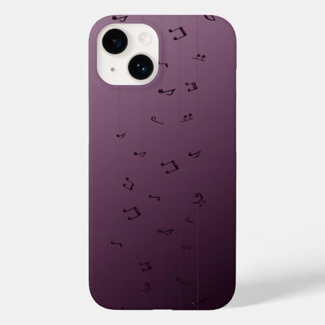 Dark Gothic Melody: Ombre Musical Notes Phone Case (Rückseite)