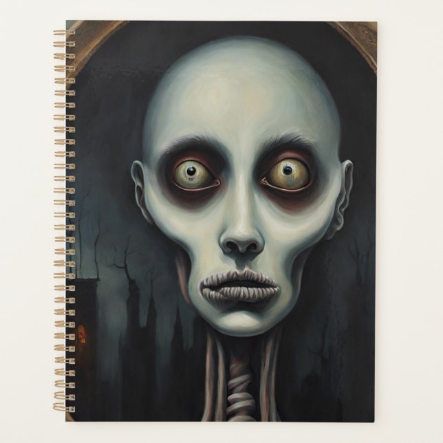 Dark Gothic Portrait-Notebook - Mysteriöser Horror Planer (Vorderseite)