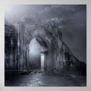 Dark Gothic Ruins Archway Poster