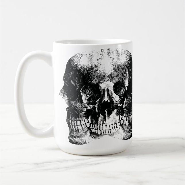 Dark Gothic Skull Art Kaffeetasse (Links)