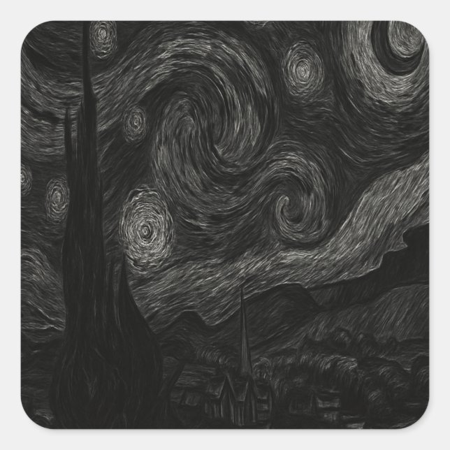 Dark Gothic Starry Night Sticker (Vorderseite)