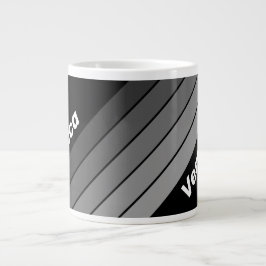 Dark Gradient Rainbow with Name Jumbo-Tasse