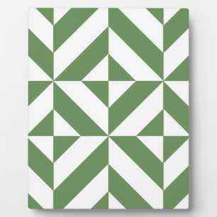 Dark Grass Green Geometric Deko Cube Pattern Fotoplatte