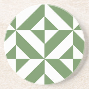 Dark Grass Green Geometric Deko Cube Pattern Getränkeuntersetzer