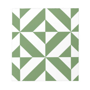 Dark Grass Green Geometric Deko Cube Pattern Notizblock