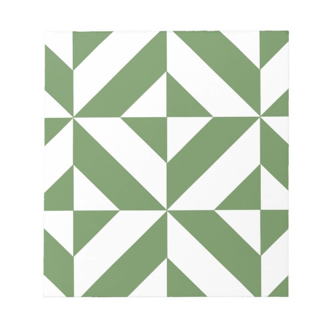 Dark Grass Green Geometric Deko Cube Pattern Notizblock (Vorderseite)