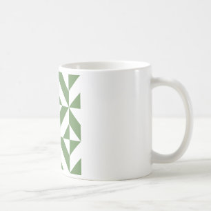 Dark Grass Green Geometric Deko Cube Pattern Tasse