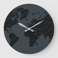 Dark Gray & Black Abstract World Map Design