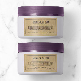 Dark Gray Border and Line Ingredients List Kraft Adressaufkleber