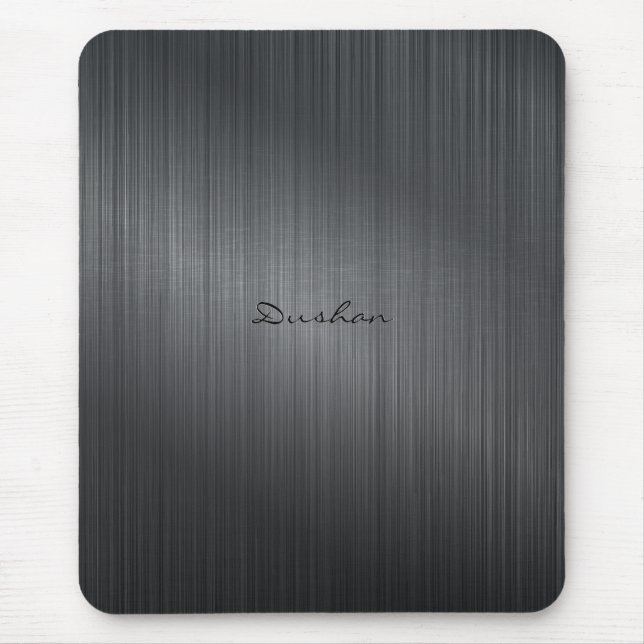 Dark Gray Brushed Metal Look Mouse Pad Mousepad (Vorne)