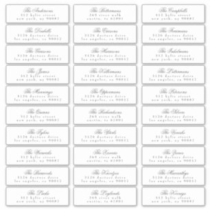 Dark Gray Classic Calligraphy Address Guest Aufkleber