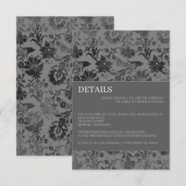 Dark Gray Floral Begleitkarte