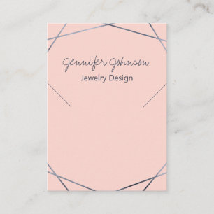 Dark Gray Foil Geometric Necklace Display Card Visitenkarte