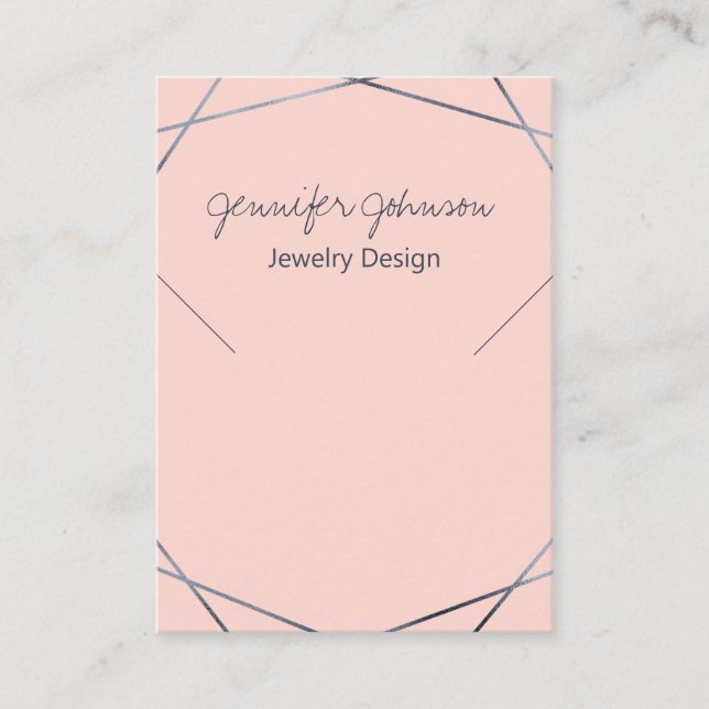 Dark Gray Foil Geometric Necklace Display Card Visitenkarte (Vorderseite)