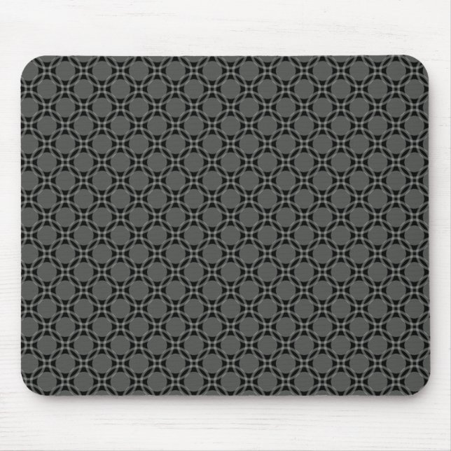 Dark Gray Funky Circles Mousepad (Vorne)