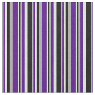 Dark Gray, Indigo, Lavender & Black Lines Stoff