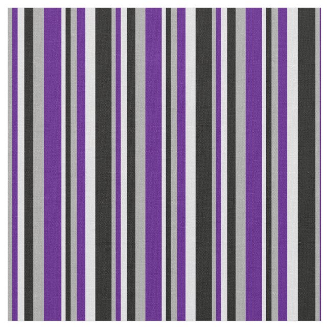 Dark Gray, Indigo, Lavender & Black Lines Stoff (Nahaufnahme)
