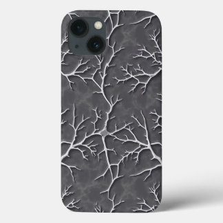 Dark Gray iPhone Case with Branch Textured Relief