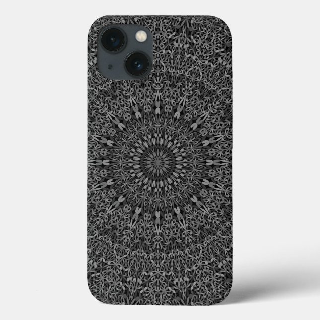 Dark Gray Jungle Mandala Case-Mate iPhone Hülle (Rückseite)