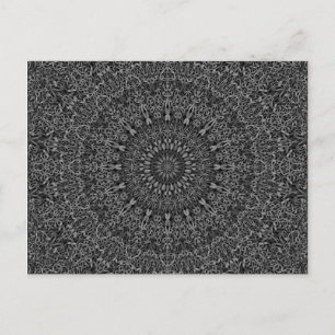 Dark Gray Jungle Mandala Postkarte