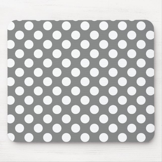 Dark Gray Polka Dots Mousepad (Vorne)