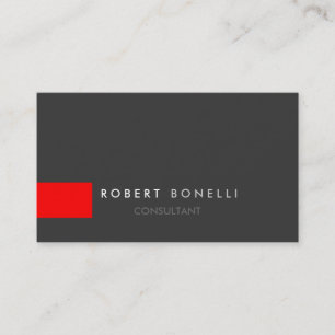 Dark Gray Red Strip Business Card Visitenkarte
