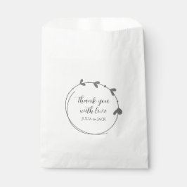 Dark Gray Simple Wreath Wedding Geschenktütchen
