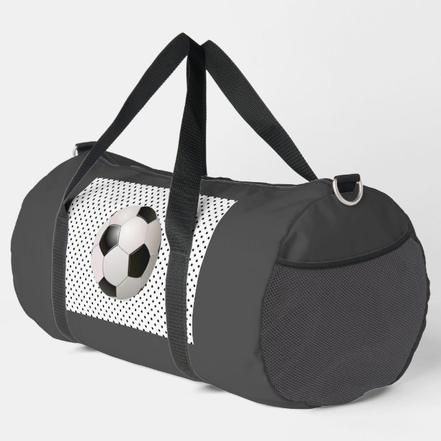 Dark Gray Soccer Ball Duffle Bag (Rechte Ecke)