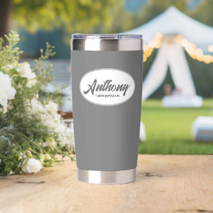Dark Gray Stylized Wedding Trauzeuge Thermobecher
