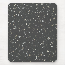 Dark Gray Terrazzo Muster Mousepad