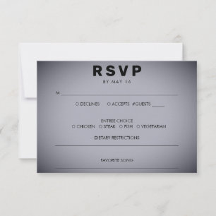 Dark Gray Vignette Wedding RSVP Karte