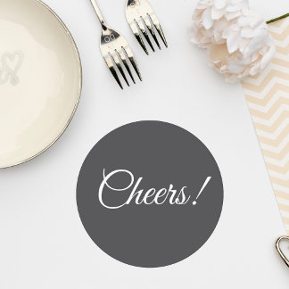 Dark Gray Wedding Cocktail Coaster Runder Pappuntersetzer