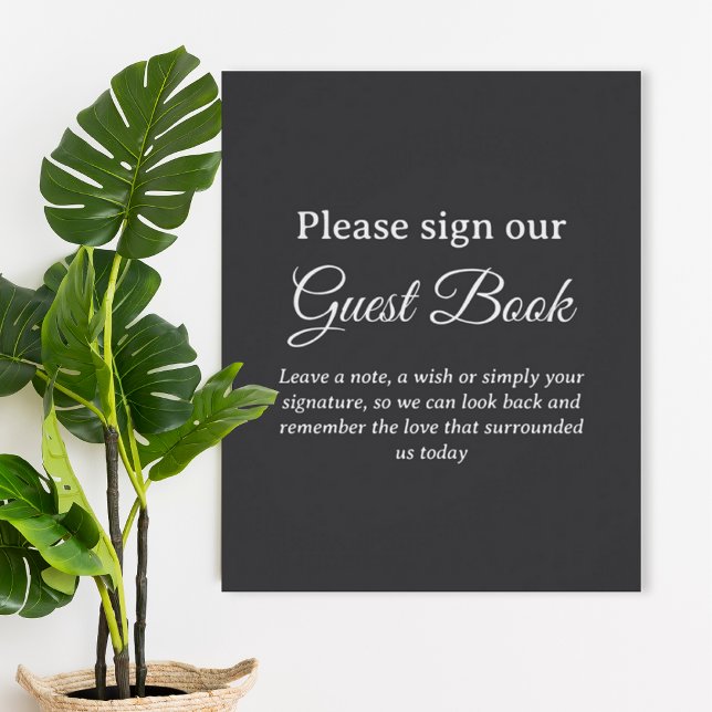 Dark Gray Wedding Guest Book Poster (Von Creator hochgeladen)