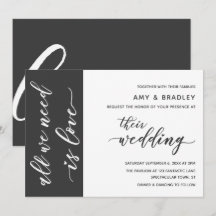 Dark Gray & White Modern Script Wedding