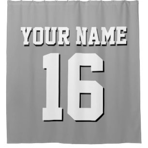 Dark Gray White Sports Jersey Team Jersey Duschvorhang