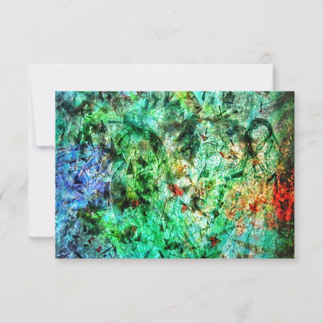 Dark green abstract invitation,Calm green abstract Einladung (Vorderseite)