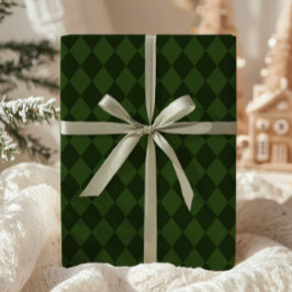 Dark Green Argyle Wrapping Paper Geschenkpapier