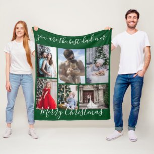 Dark Green Best Vater Ever Frohe Weihnachts-Foto Fleecedecke