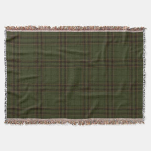 Dark Green Black Brown Scottish Tartan Kariert Decke