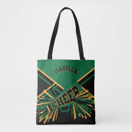 Dark Green, Black & Gold Cheerleader Design