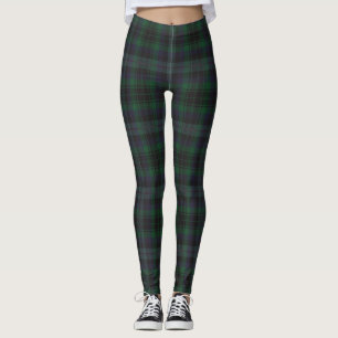 Dark Green Blue Tartan Kariert Leggings