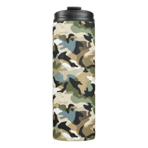 Dark Green Camouflage Thermosbecher